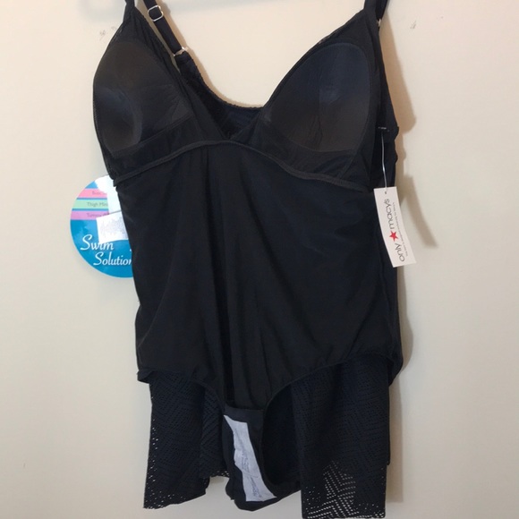 NWT Swim Solutions Black One-Piece Swimsuit - Picture 10 of 12